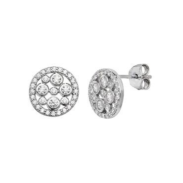 Sterling Silver & CZ Earrings - KU1010 - Hallmark Jewellers Formby & The Jewellers Bench Widnes