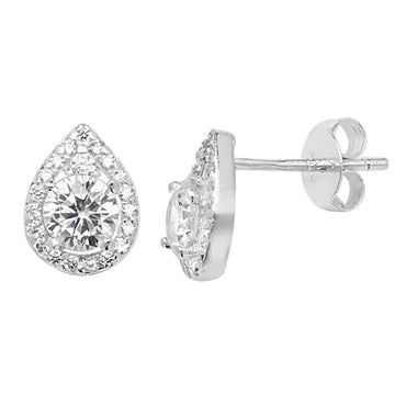 Sterling Silver & CZ Earrings - KU1021 - Hallmark Jewellers Formby & The Jewellers Bench Widnes