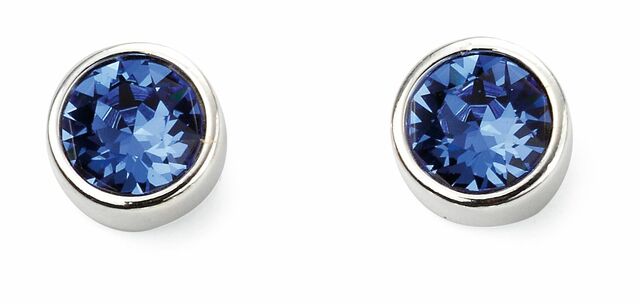 September Silver and Crystal Birthstone Stud Earrings - NB1023 - Hallmark Jewellers Formby & The Jewellers Bench Widnes
